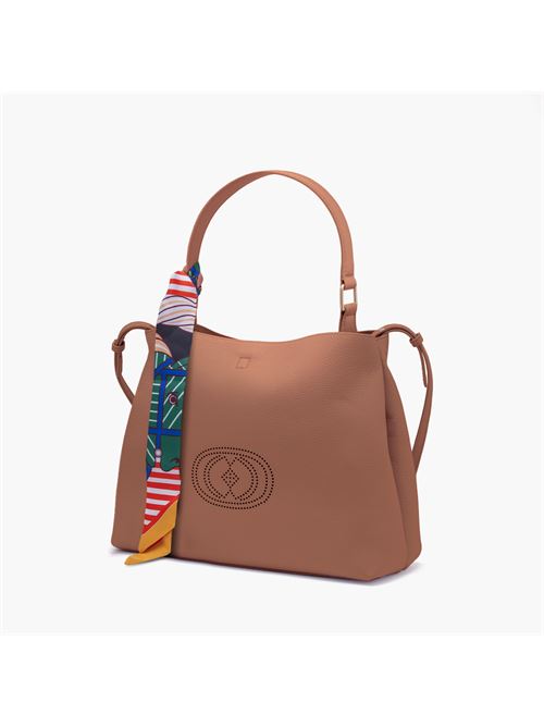 borsa con gancio logato drilled La carrie | 141P-DB-210-TBL/SAFARI